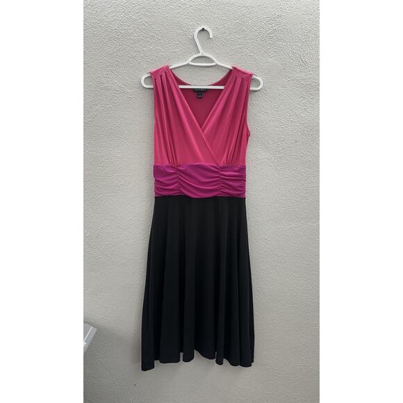 Fashion Bug Womens Dress Size Small Pink Black Sleeveless - Picture 1 of 11